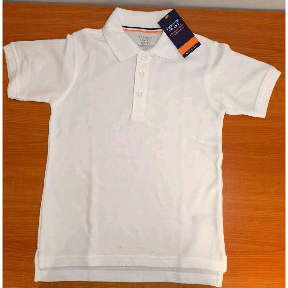 NEW French Toast Boys Short Sleeve School Uniform PIQUE Polo Shirt S6/7 set of 3 - Picture 3 of 4